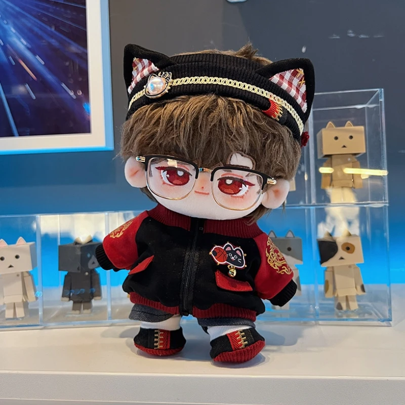 

Handmade 5pc 20/15cm No Attribute Doll Dressing Handsome Cool Red Flame Set Jacket Eyeglasses Shorts Shoes