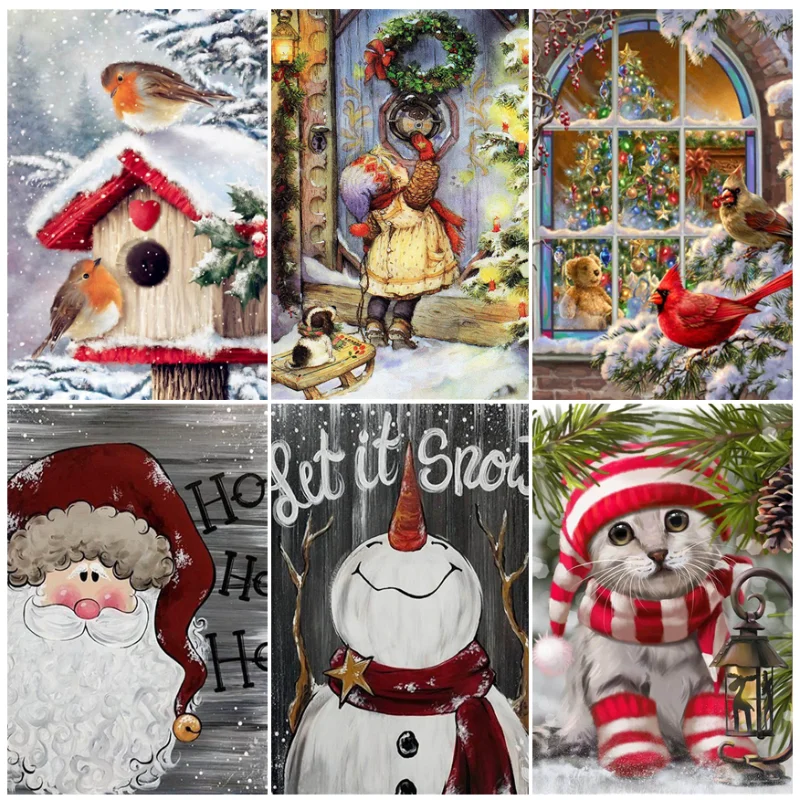 5D Diy Diamond Painting Christmas Santa Claus Full Rhinestone Embroidery Mosaic Art Cross Stitch Kit Home Decor New Arrival 2023