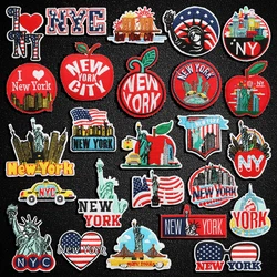 USA New York City Travel Embroidered Iron On Patches Statue Of Liberty Iron On Patch For DIY Clothing Shirts Jackets Hats Bags