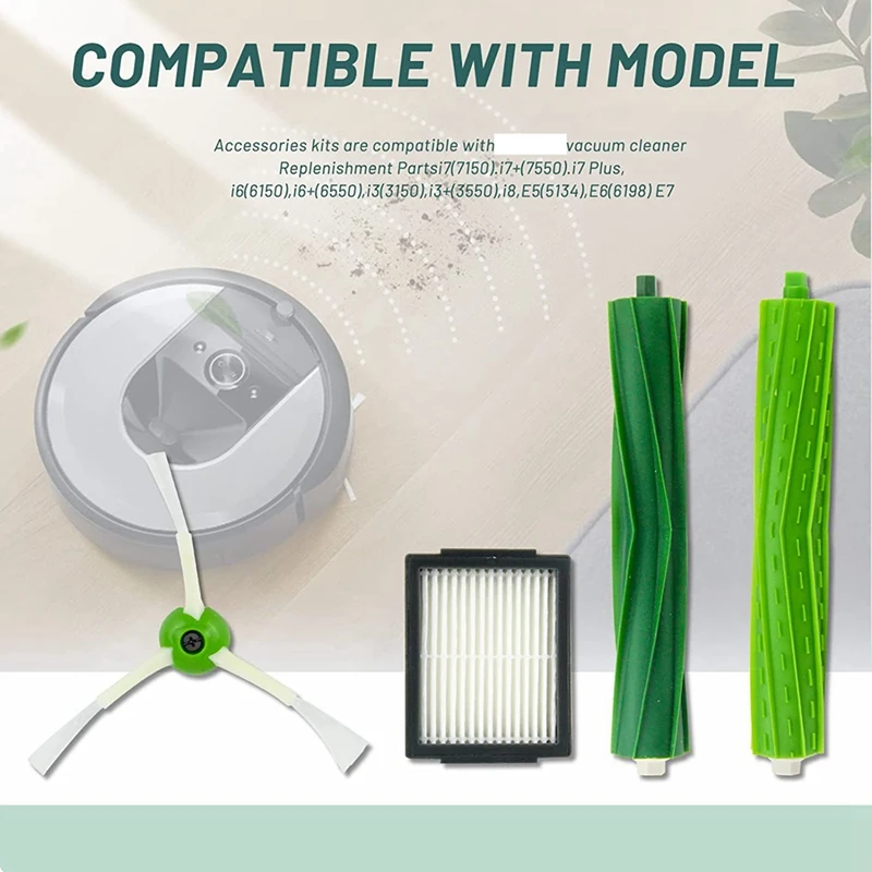 Сменная основная и боковая щетки, HEPA-фильтры, абсолютно новые, совместимые с Irobto Roomba I7 E5 E6 Аксессуары для робота-пылесоса