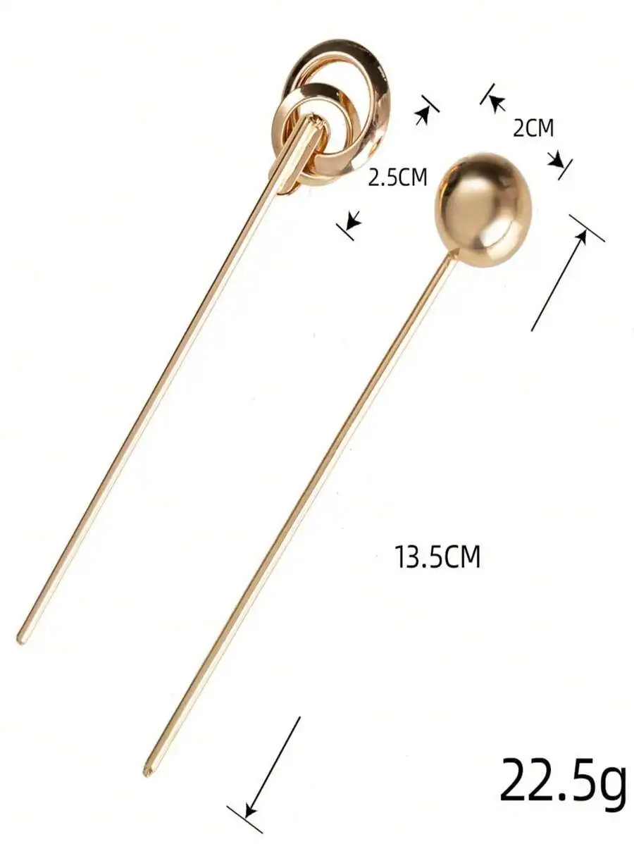 

2pcs Minimalist Metal Hairpins For Women, Bun Styling Accessories