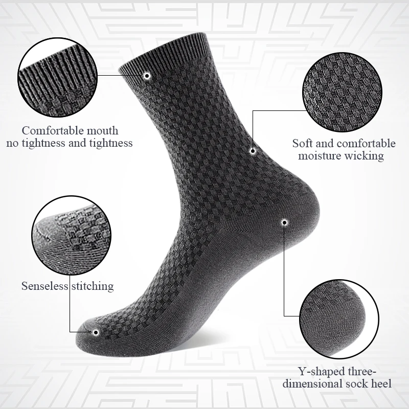 8 paires/lot printemps été automne hiver hommes chaussettes d'affaires de haute qualité solide noir longue chaussette courte sport décontracté respirant