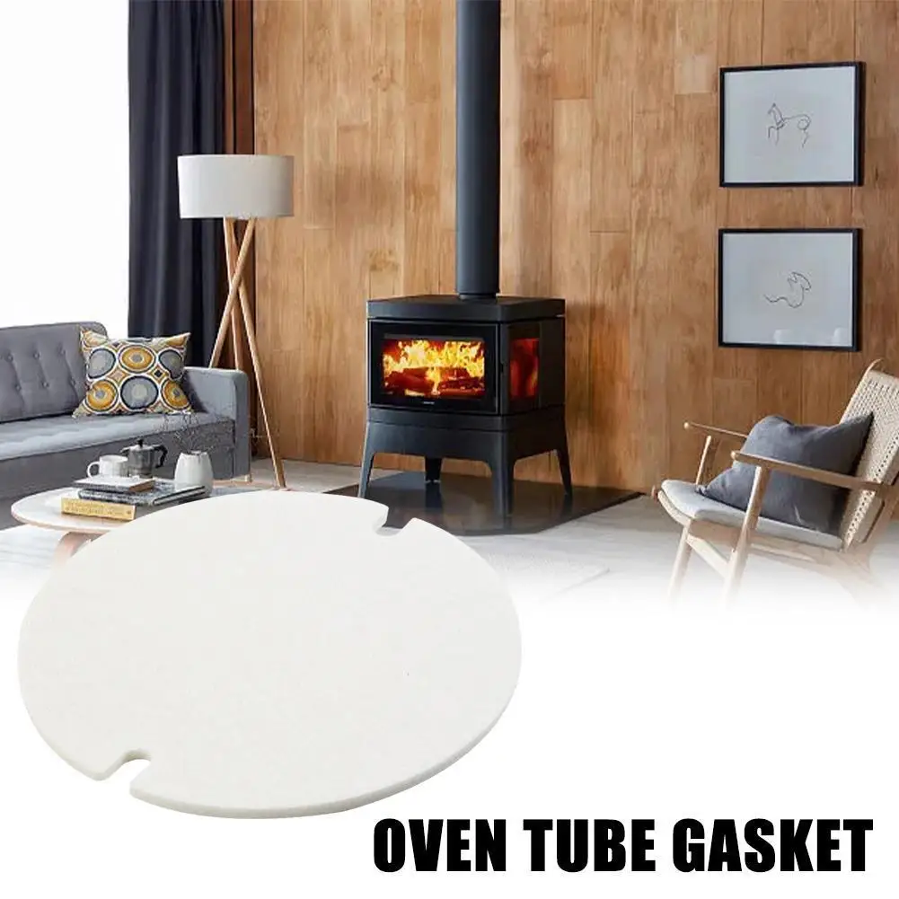 125/155mm Calcium Magnesium Silicate Fiber Paper Flat Gasket Stove Chimney Pipes Stove Door Glass Seal Parts Heat Resistant