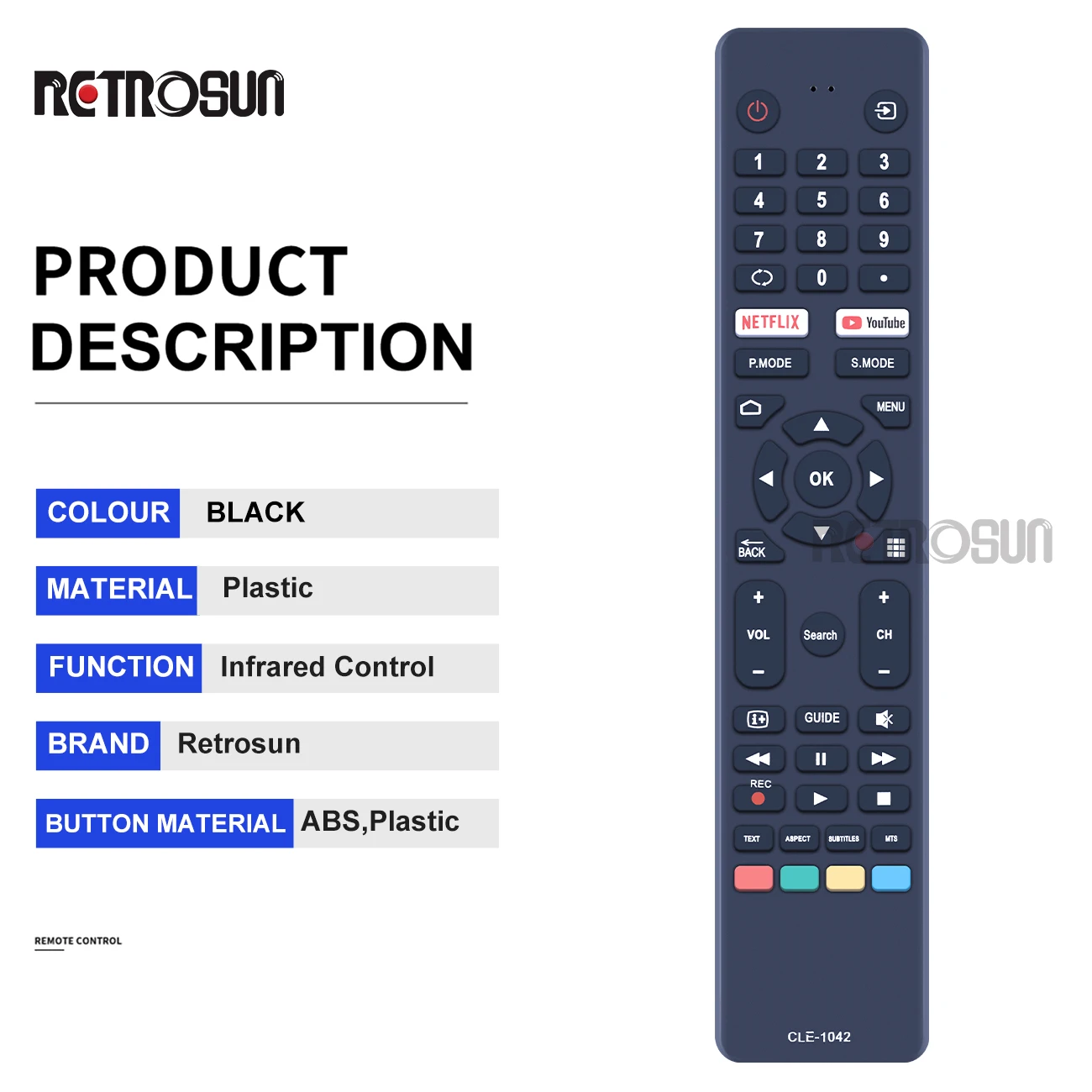 New CLE-1042 Remote Control for HITACHI Konka TV 50QLEDSM20 55QLEDSM20 58QLEDSM20 65QLEDSM20 75QLEDSM20