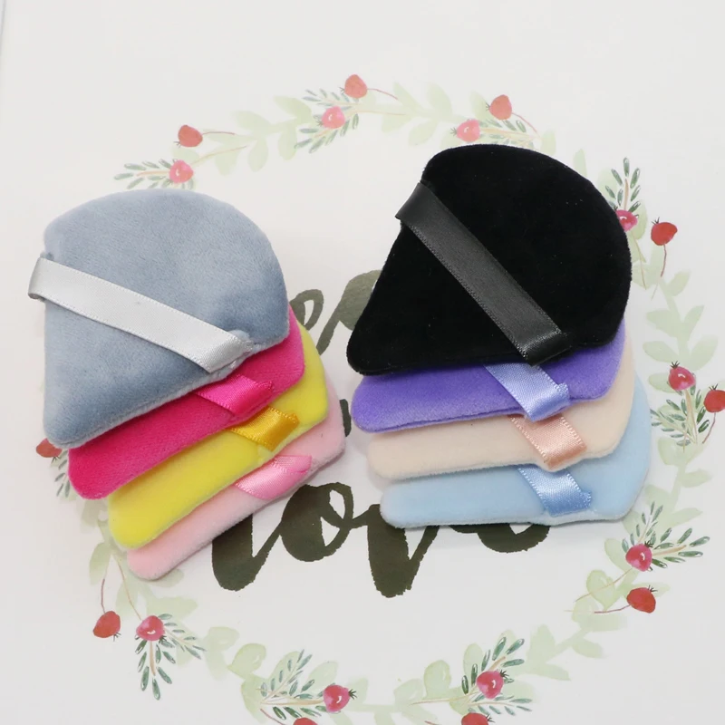 OGEYERO Triangle Powder Puff Mini Face Makeup Sponge Cosmetics Soft Cotton Face Powder Puff Washable Velvet Makeup Puff Tools