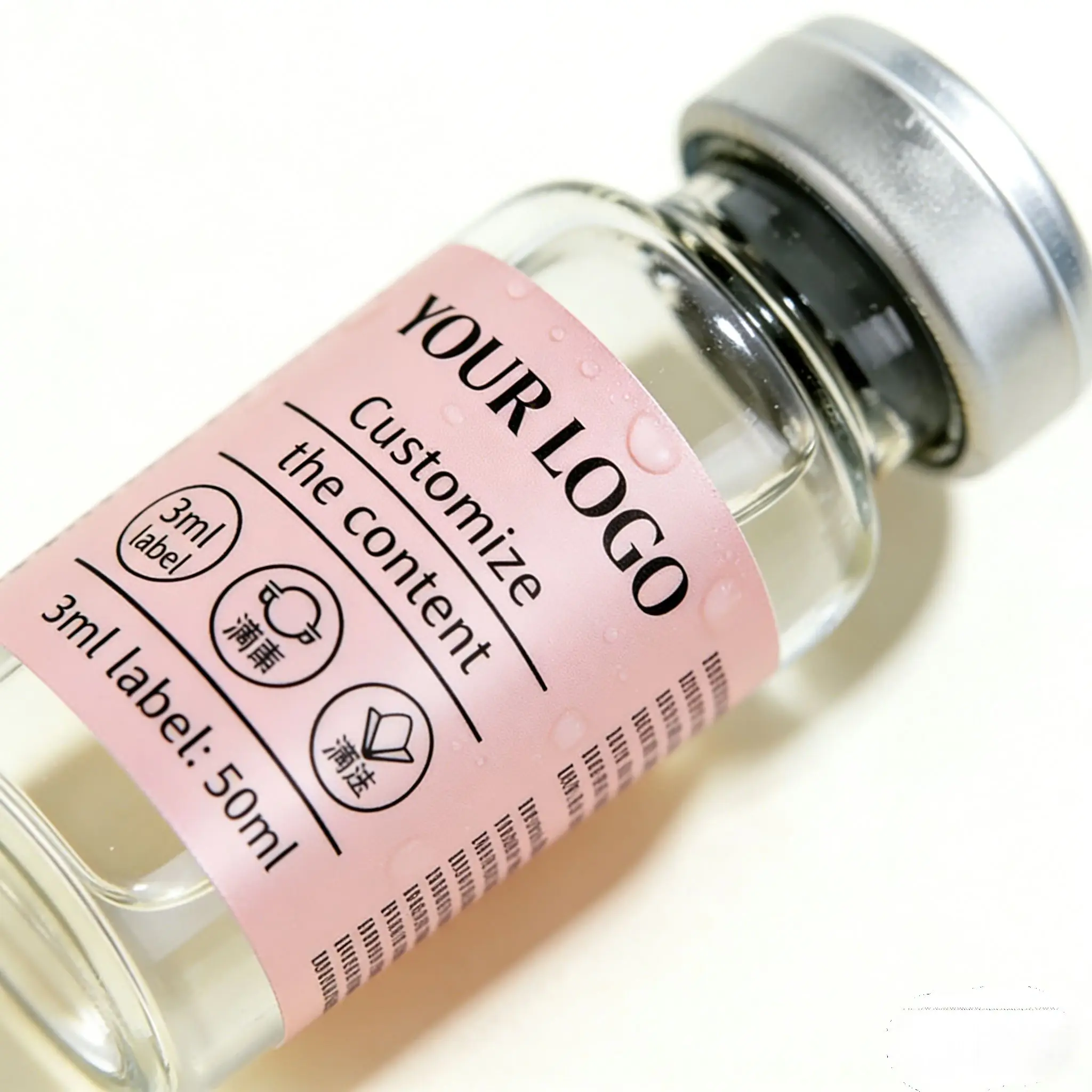 Custom Tamper Proof Vinyl Adhesive Labels for Peptide Powder Scientific Research,3ml 5ml 10ml Vials