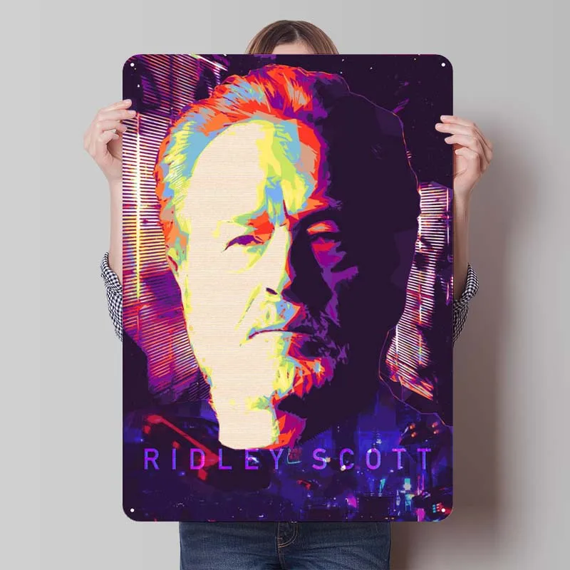 Ridley Scott. Door Decoration Vintage Metal Signs for Wall Decoration Home Decor Celebrity Tinplate Metal Poster Art of Murals