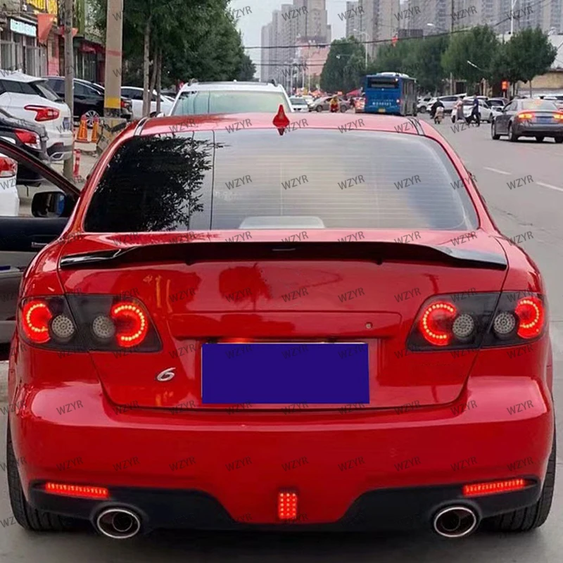 For Mazda 6 Sedan Spoiler 2006 2007 2008 2009 2010 2011 2012 2013 R Style ABS/Carbon Fibre Rear Trunk Ducktail Lip Wings Spoiler - view 4