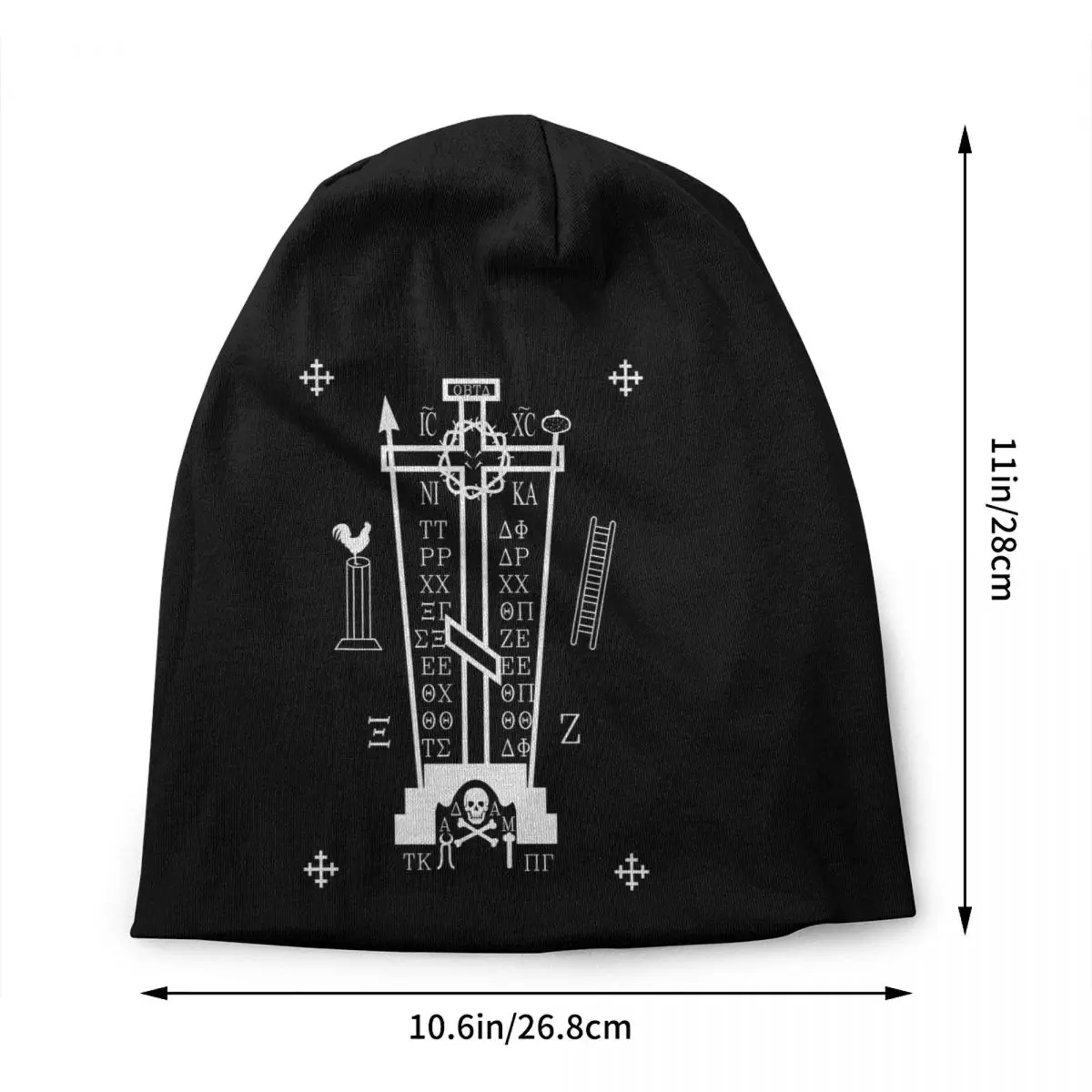 Custom Calvary Cross Of Greek Beanie Cap Unisex Winter Warm Bonnet Femme Knit Hats Outdoor Jesus Prayer Skullies Beanies Caps