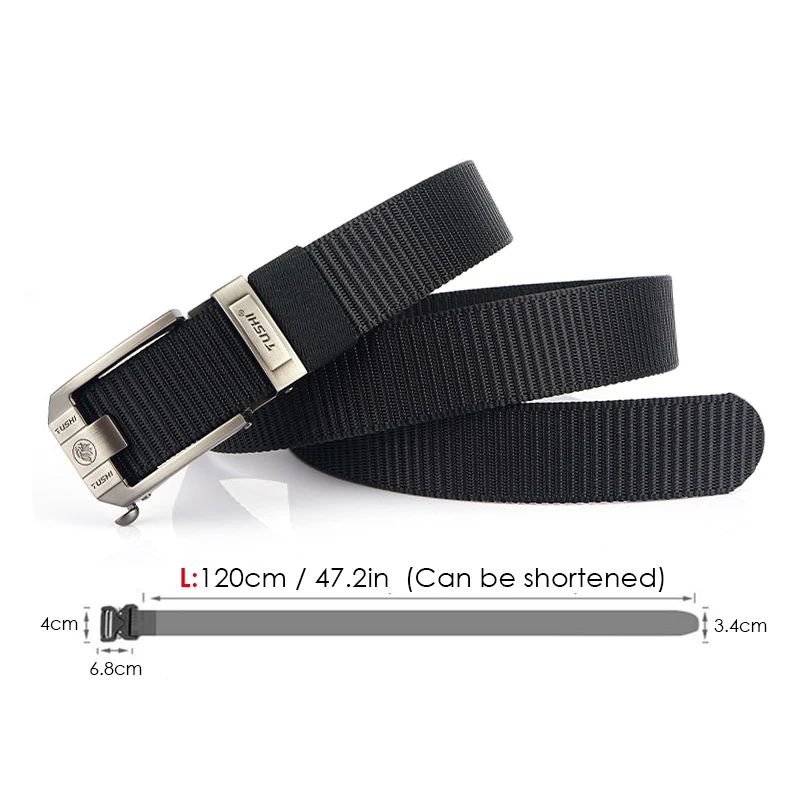 VATLTY Cinturón de hebilla automático para hombres 34 mm Cinturón táctico militar de nylon real Cinturón táctico antideslizante Cinturón de caza de
