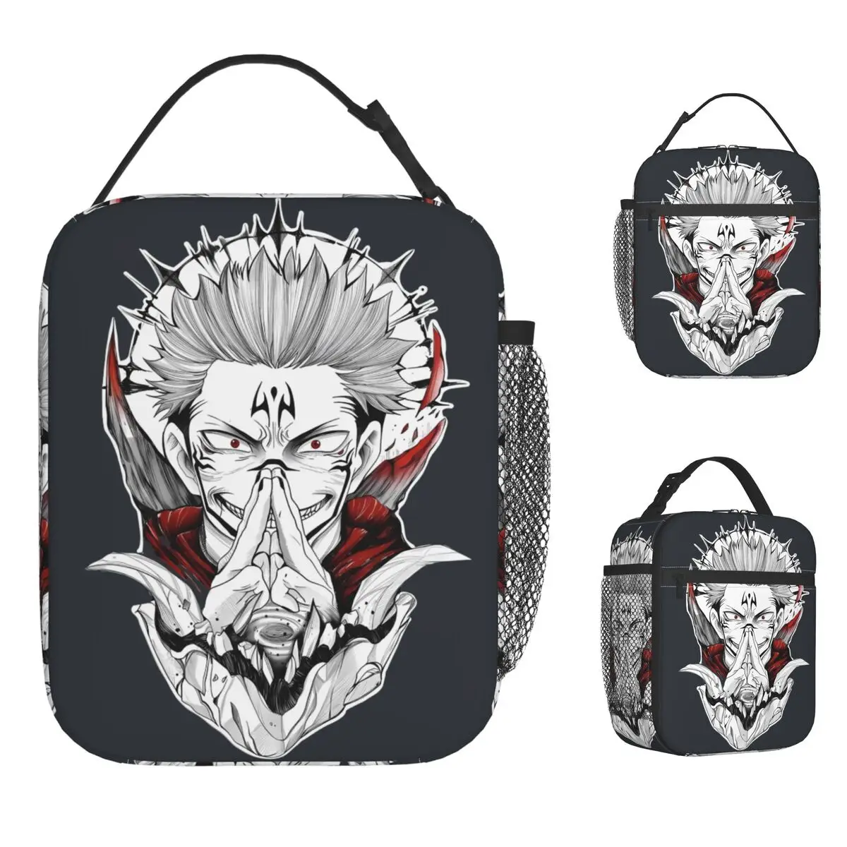

Japanese Anime Jujutsu Kaisened Lunch Bag Ryomen Sukunac Outdoor Picnic Lunch Box For Adult Tote Food Bags Portable Cooler Bag