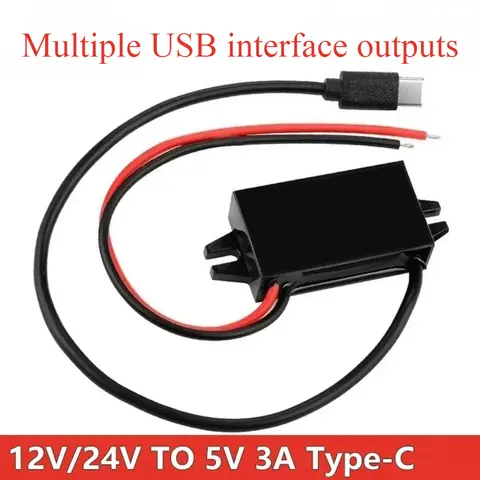 12V 24V to 5V 3A Car Buck Converter DC-DC Step Down Voltage Power Supply Adapter for Type-C USB Mini USB Micro USB Adapter CE