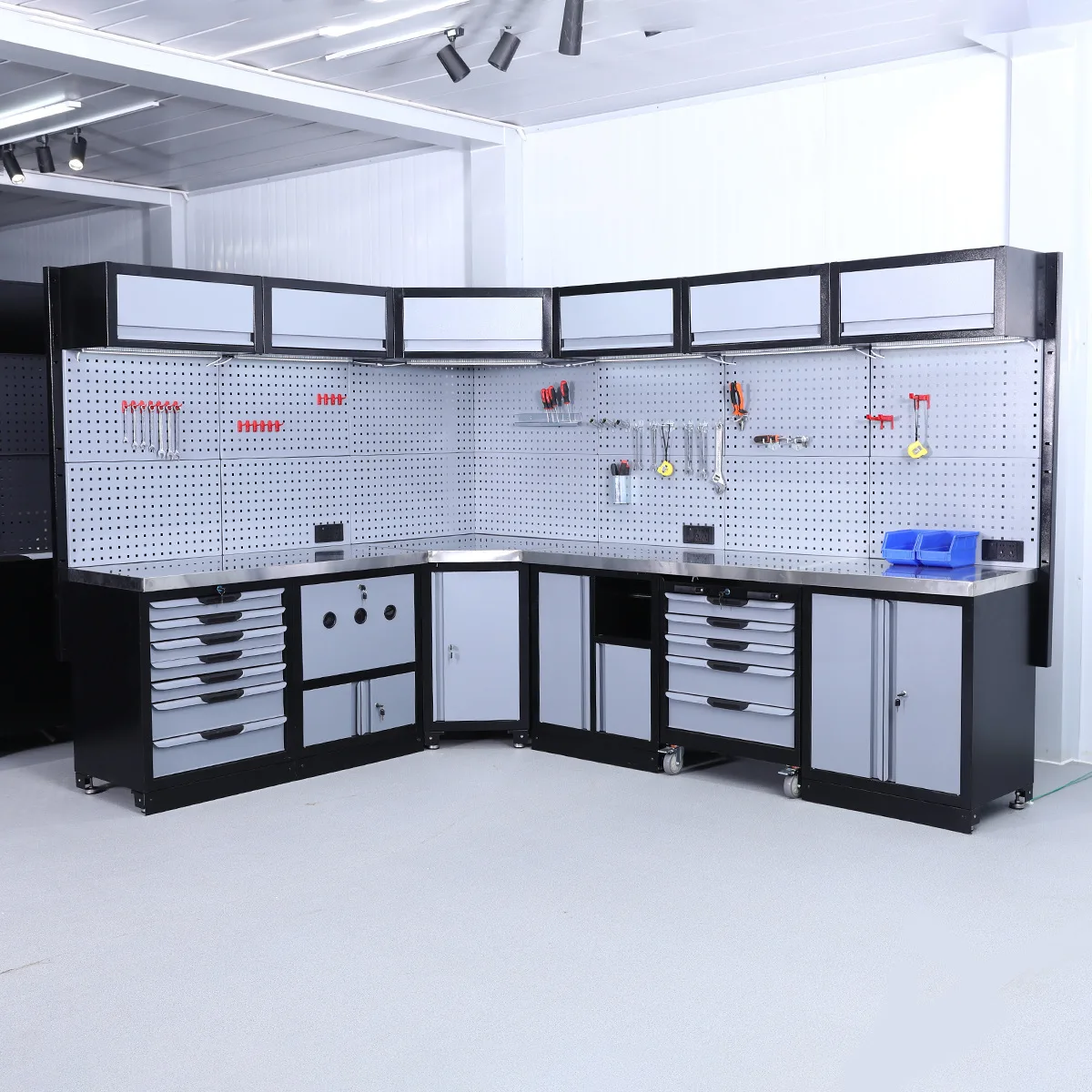 Combination tool cabinet, multi-functional hardware storage cabinet, bicycle maintenance workbench
