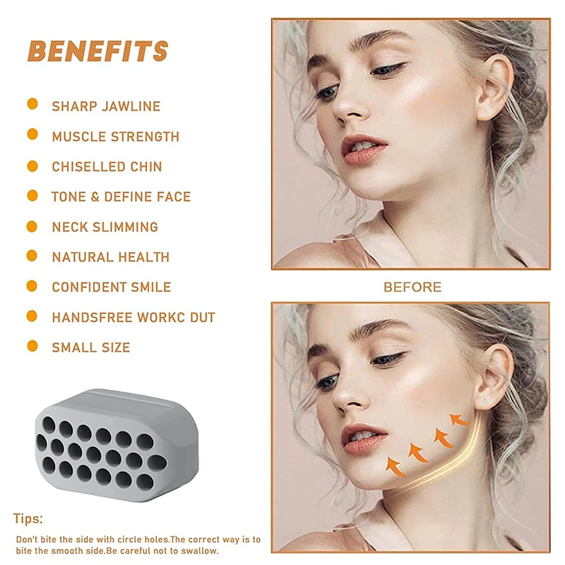 Dropshipping Facial Jaw Exerciser Gym Fitness Ball JawLine Muscle Training Double Chin Reducer Neck Face Slimming Mouth Jawliner