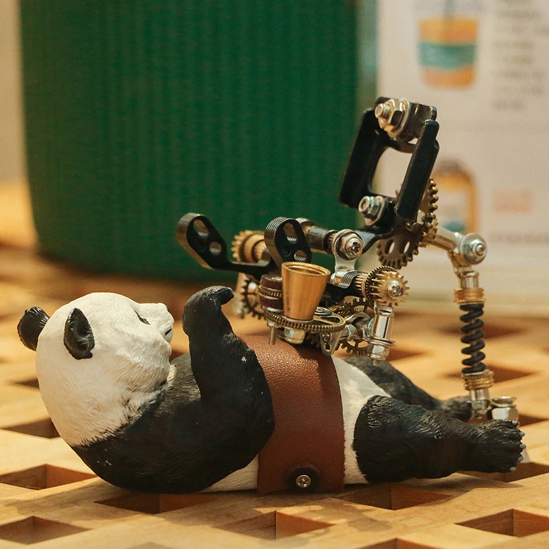 Serie Panda Modello in metallo fai-da-te statuetta da collezione decorazione del desktop regalo di festival artigianale di fascia alta