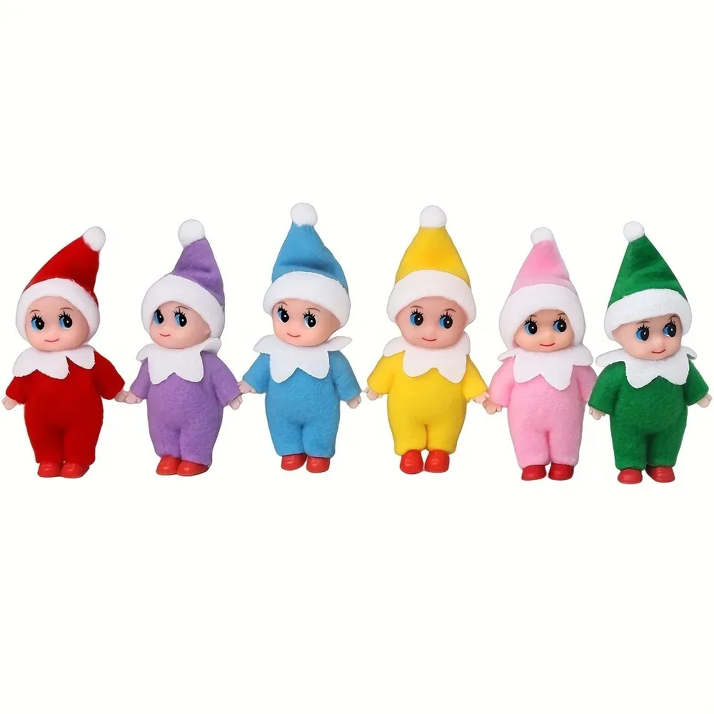 *Boneka Elf Bayi Natal yang Berwarna-warni - Boneka Elf Kecil Bayi Laki-laki & Perempuan Natal Dekorasi Natal Mainan Anak-anak Hadiah untuk Ibu Hamil