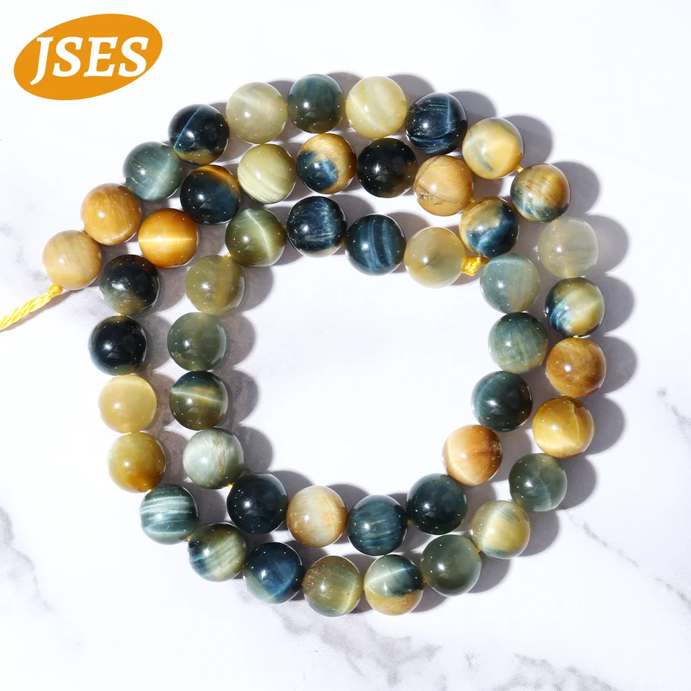 AA Natural Dream Tiger Eye Golden Blue Tiger Eye Beads do tworzenia biżuterii Bransoletki Akcesoria do majsterkowania i hurtownia prezentów DIY