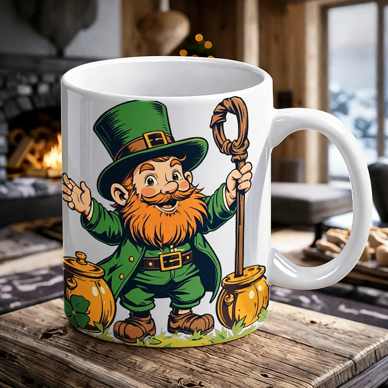 

Fun Irish Leprechaun Ceramic Mug, Coffee Cup, Milk Cup, Office Tea Cup, Drinking Cup, Fade-Resistant, Gift for Friends