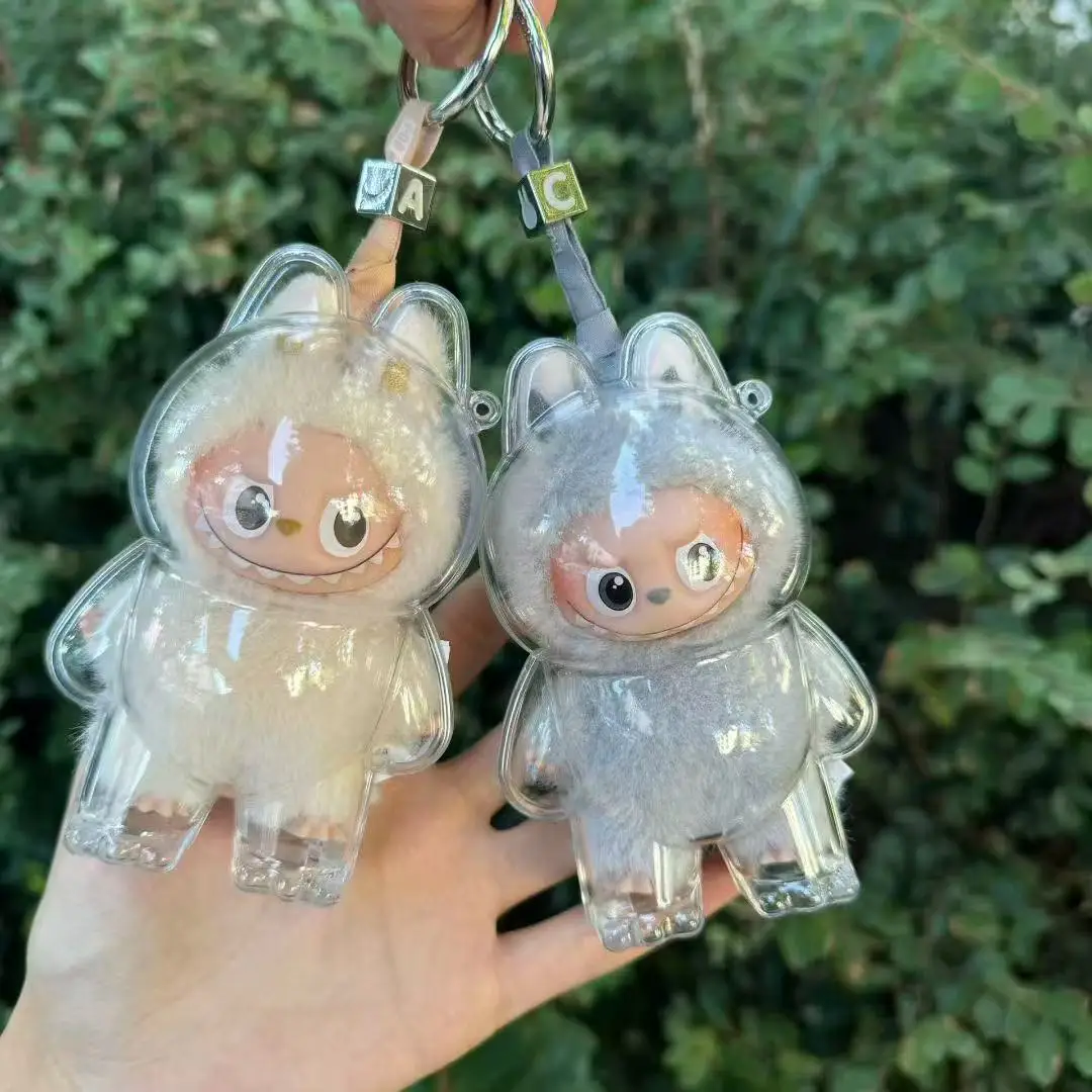 

NEW Transparent Protective For LOVE Series Vinyl PlushFor Labubu V4 Doll Dust Cover Storage Case For LABUBU Accessories Pin Box