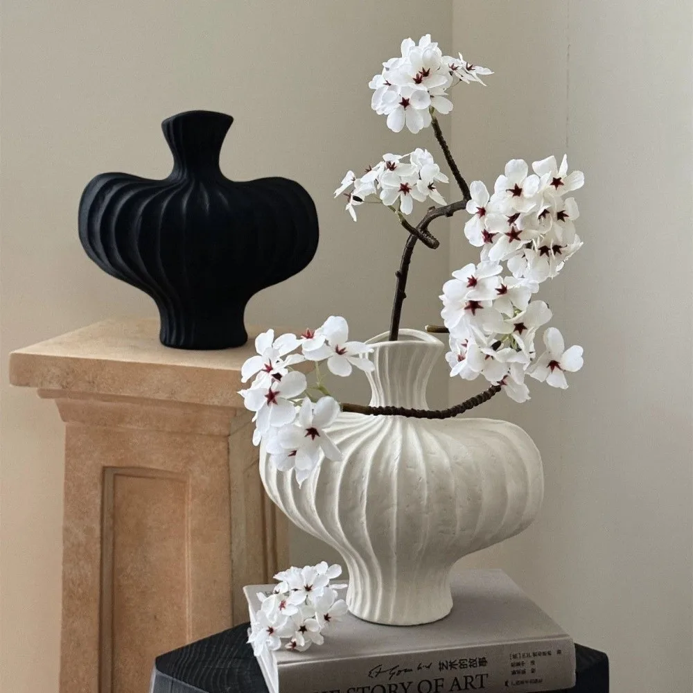 Kunststoff Unregelmäßige Form Vase Nachahmung Keramik High-end-Wasser Anbau Vase Desktop Decor Einfarbig Blume Anordnung Vase