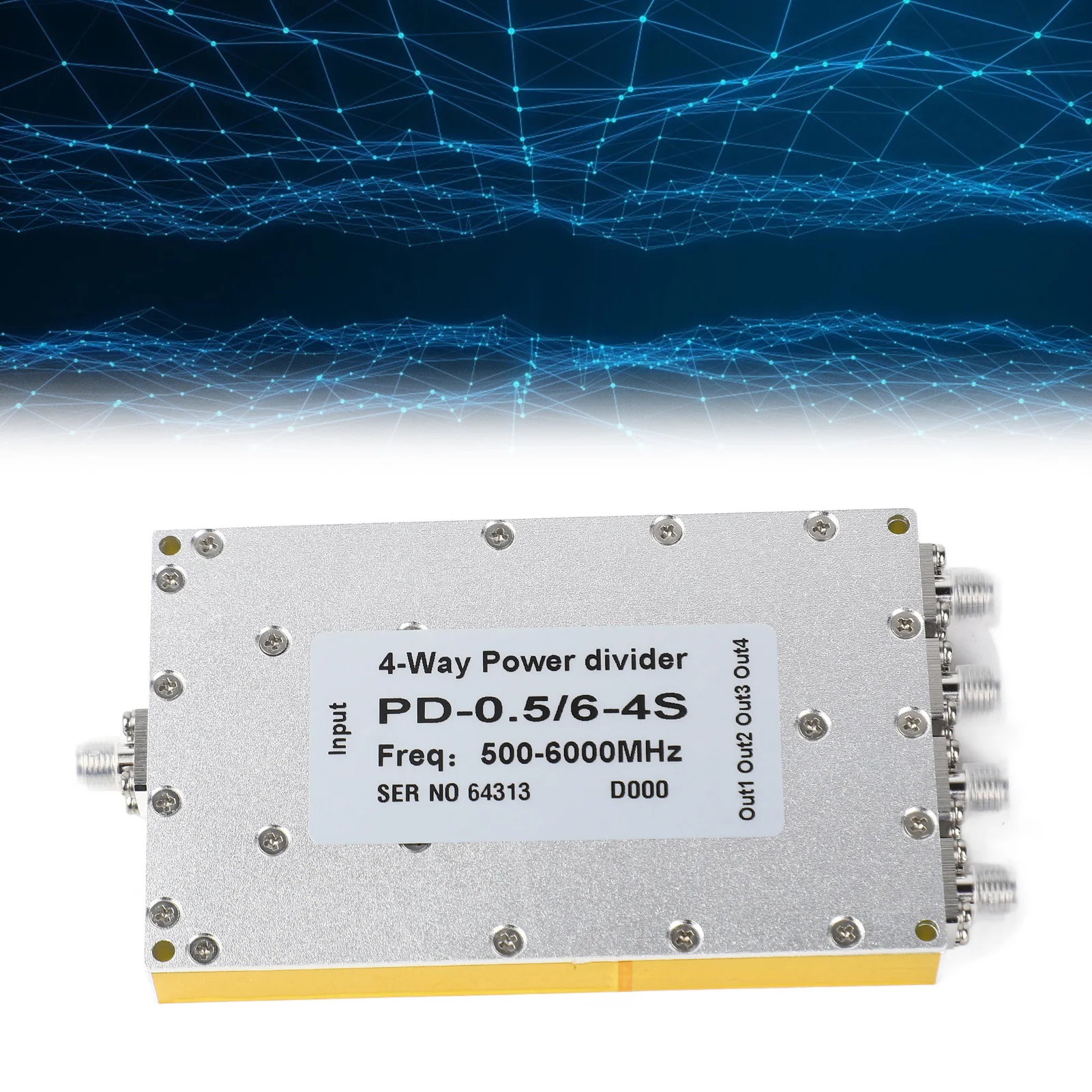 

4 Way SMA Power Divider 500 To 6000MHz Small Insertion Loss High Gain SMA Microstrip Power Splitter Microstrip Power Divider