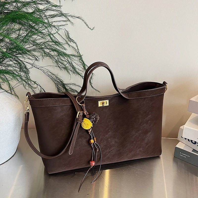 

Elegant Tote Handbag For Women, Soft Leather Shoulder Bag, Famous Designer Style Statement Piece