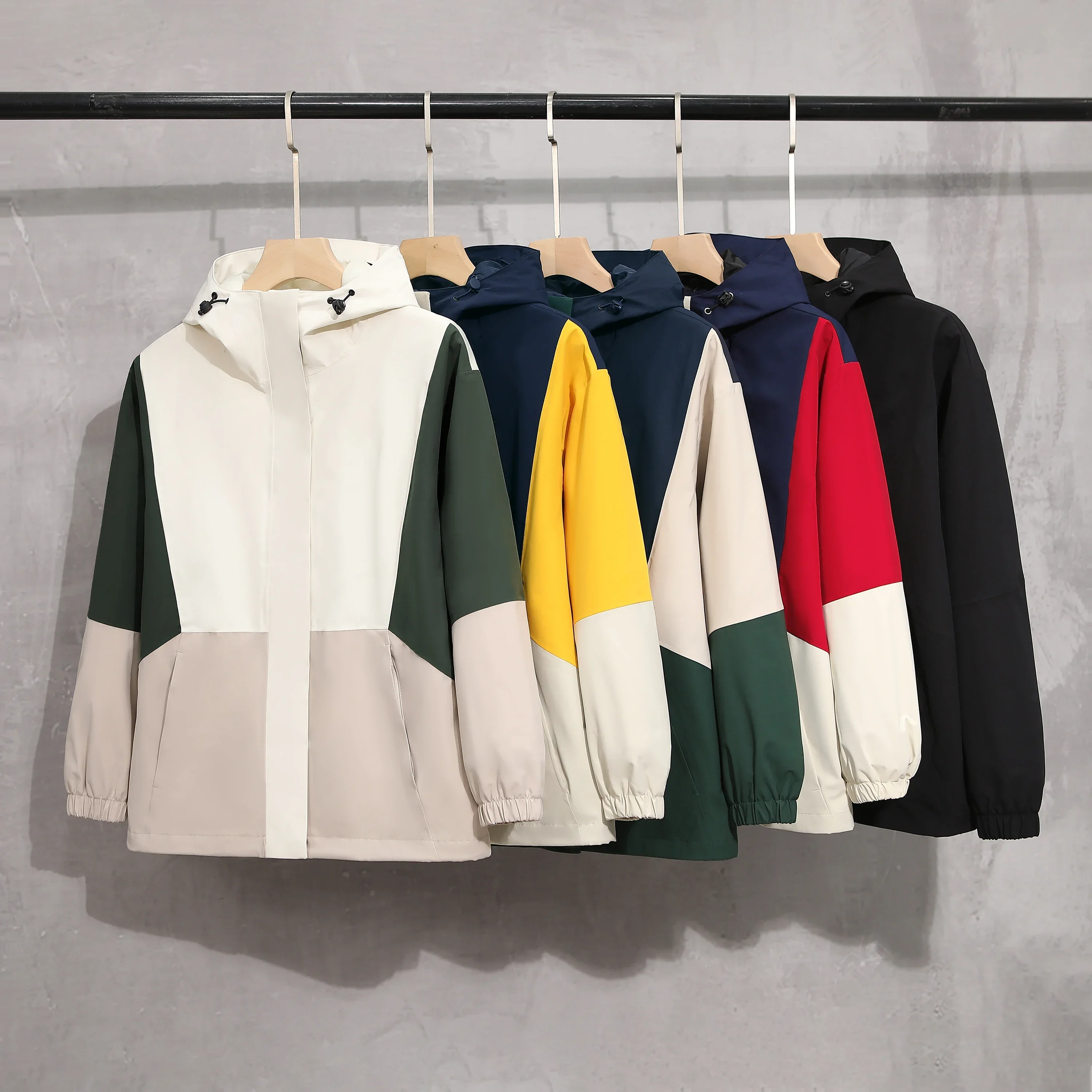 

2025 Autumn and Winter New Men's and Women's Coats Splicing Color Hoodie Jacket Casual Street Loose Breathable Outdoor Top