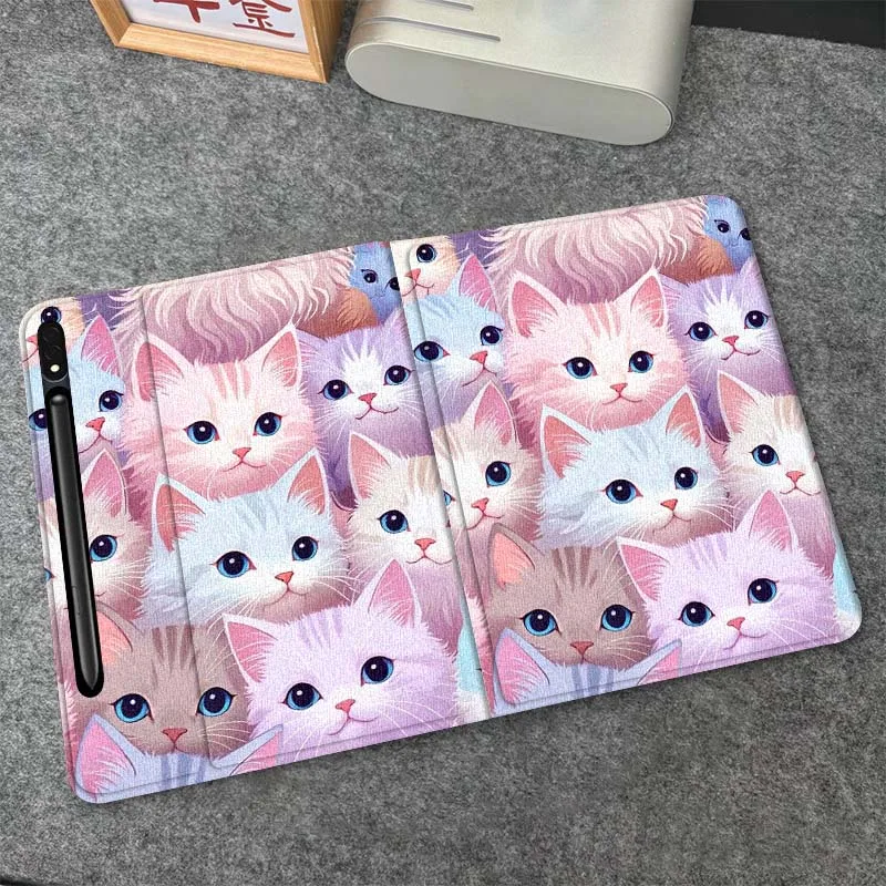 

Popular Cat Panda Art Cartoon Gift For Samsung Galaxy Tab S10 S9 S8 S7 FE Lite Soft Flexible Support Tablet Case