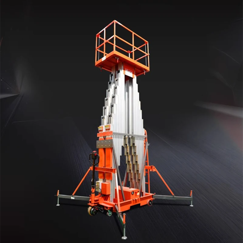 Aluminum alloy lift small indoor aerial work platform electric hydraulic mobile single column climbing vehicle