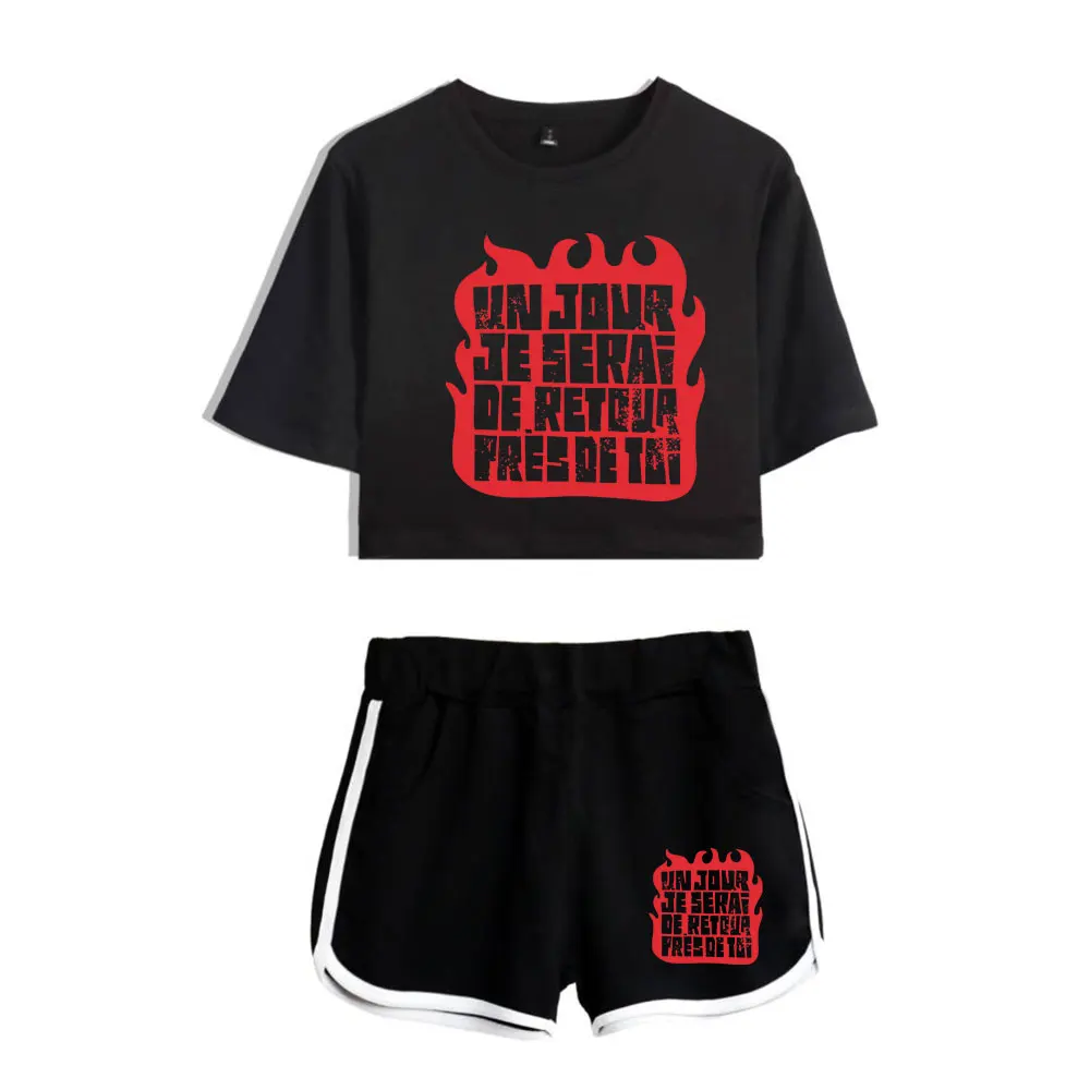 Disco Elysium Un Jour Je Serai De Retour Pres de toi Suit Vintage 90s Merch Top Two Piece Set Shorts+TShirt Harajuku Streetwear