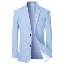 2024 Autumn Mens Blazer Jacket High-quality Thin Style Business Casual Slim Fit Suit Coat Wedding Suits for Men 4XL Men Clothing