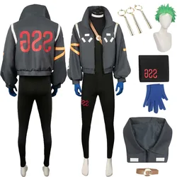Roronoa Zoro Fantasia Egghead Island Cosplay Costume Disguise Wig Earings For Adult Men Jacket Jumpsuit Halloween Carnival Suit