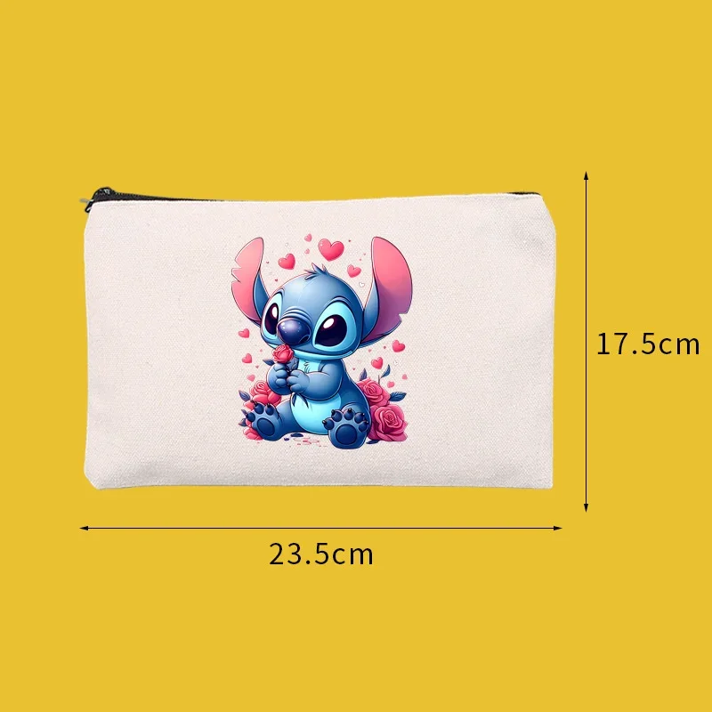 Disney Lilo & Stitch Makeup Bag Women Causal Cosmetic Organizer Makeup Pouch Storage Bag Female Perfume Purse Organizer 2024