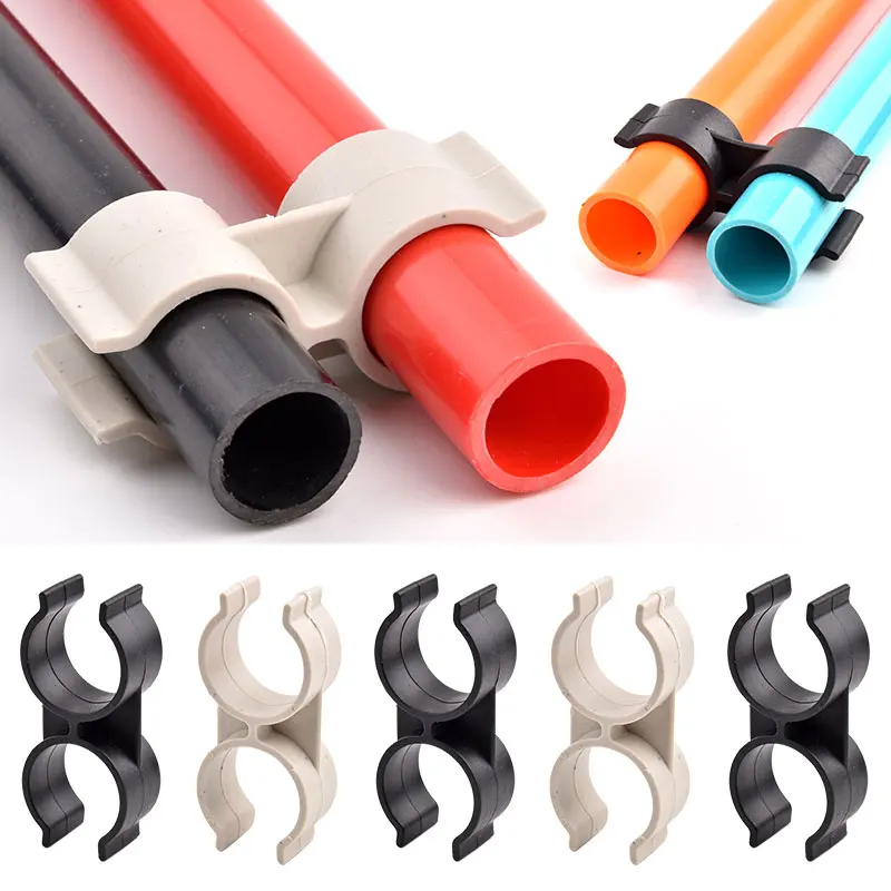 2~10Pcs 20/25/32mm PVC Double H-type Pipe Clamp Garden Irrigation Water Tube Support Double U-type Clamp Aquarium Tank Fittings