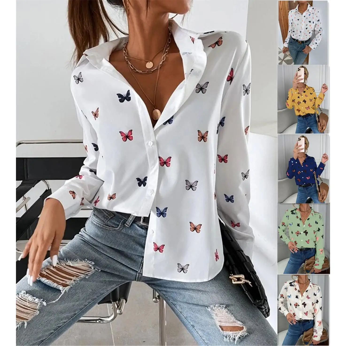 ชุดเดรสยาวพิมพ์ลายผ้าโพลีเอสเตอร์ทรงปกติ ความยาวระดับเข่า สำหรับฤดูใบไม้ผลิ แฟชั่นสำหรับผู้หญิง ชุดเดรสผ้าใยโพลีเอสเตอร์