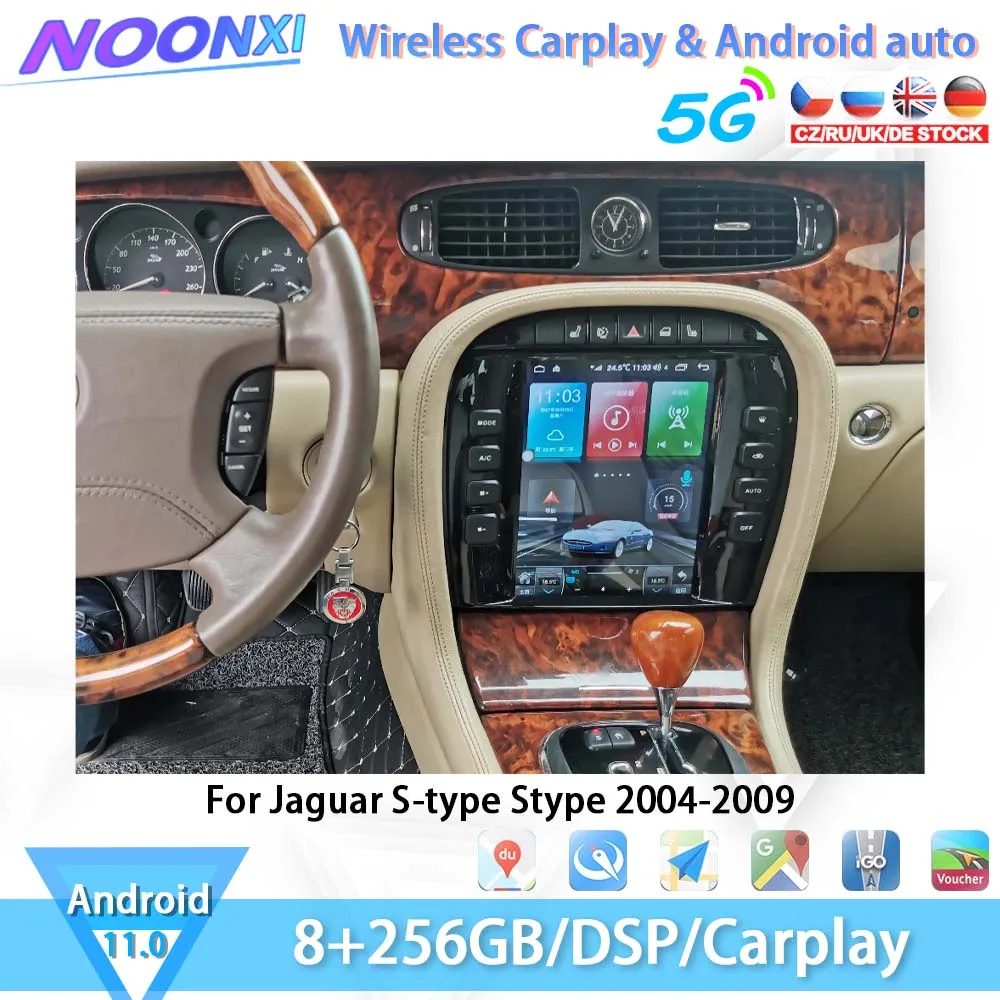 

8G+256G For Jaguar S-type Stype 2004-2009 Tesla Screen Car Radio With GPS Video Bluetooth Receiver Automotive Multimedia Players