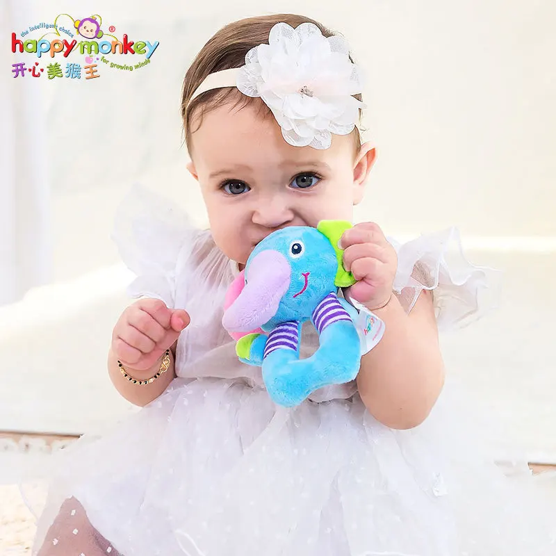 1PC Newborn Baby Hand Bell Toy Safe Soft Grippable Rattles Musical Early Education Fun Gift for Infants Kids Toddler Baby Shower