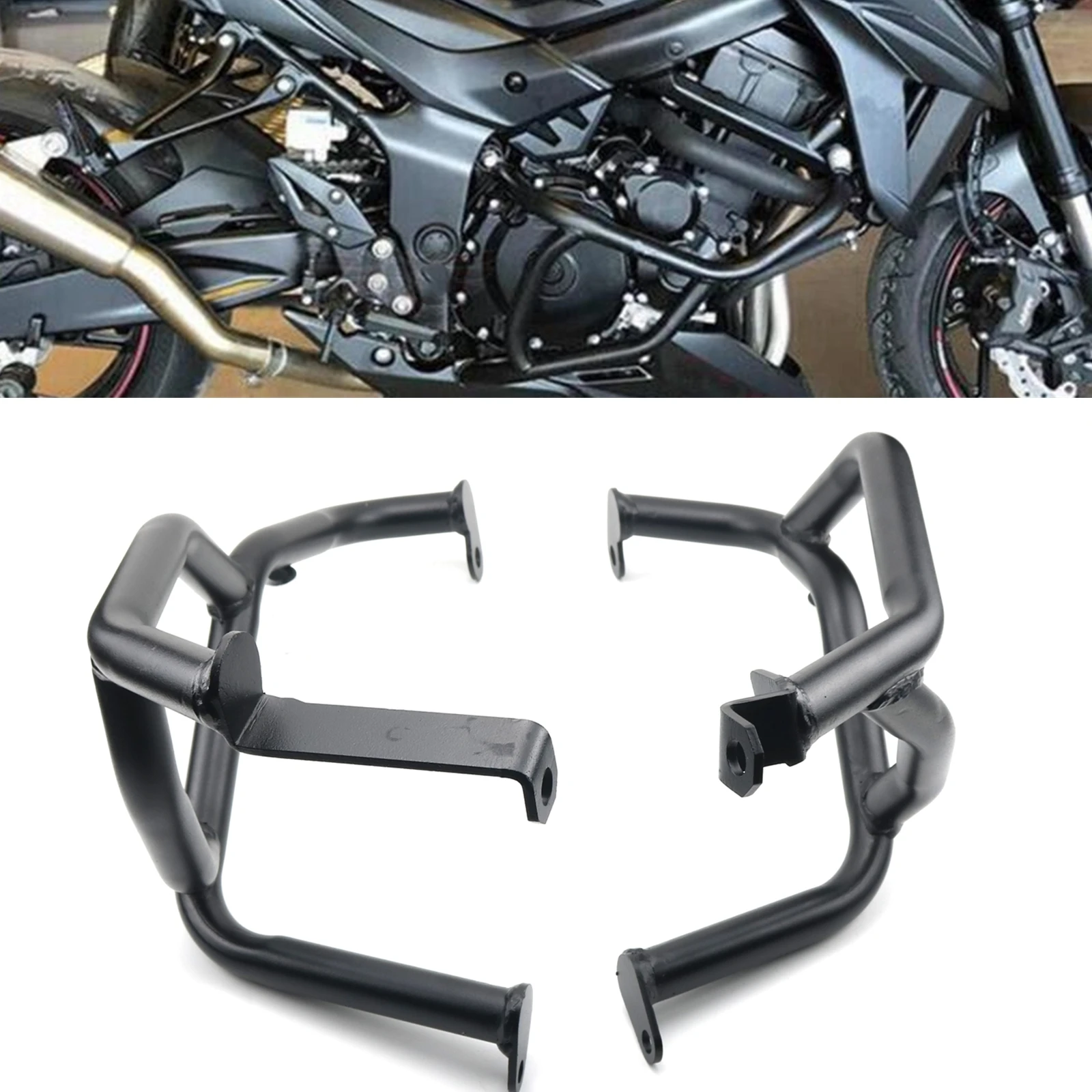 For Kawasaki GSXS750 GSX-S750 GSX S 750 2017-2023 Black Motorcycle Engine Guard Crash Bar Protector Bumper Falling Protection