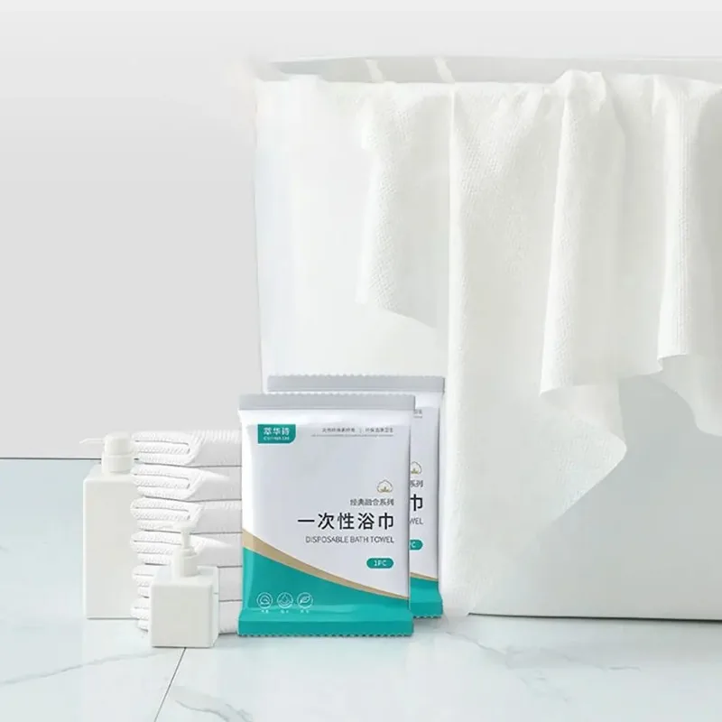 منشفة حمام سميكة للاستعمال مرة واحدة، مستلزمات الفنادق فائقة الامتصاص، منشفة تنظيف من نسيج القطن، منشفة للاستعمال مرة واحدة #1
