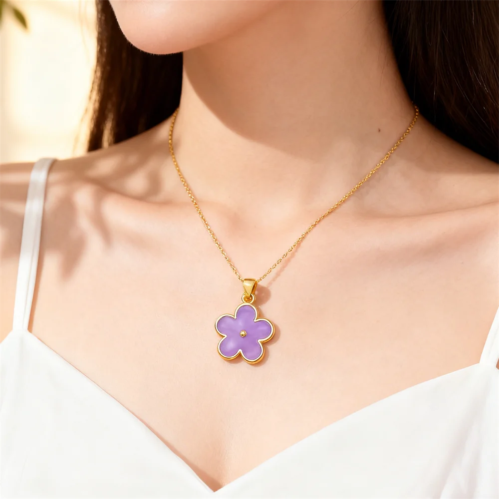 

5Pcs Pendants Brass Enamel Flower Charms for DIY Jewelry Necklace Bracelet Making Fashion Daily Wear Accessories for Men Women