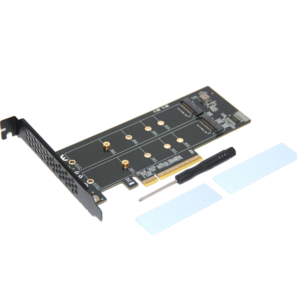 Карта расширения PCle4.0 X8–2xNVME M.2 M.2 SSD GEN4 PCIe 4.0 ПК Материнская плата X1 X4 X8 Карта расширения для 2230 2242 2260 2280