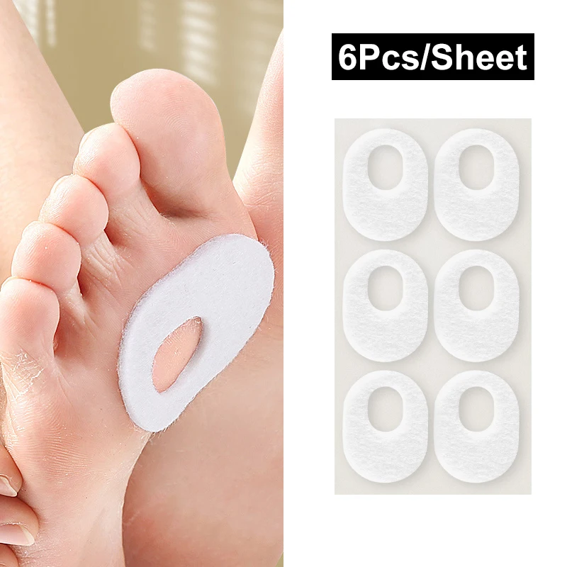 (.) 6Pcs/Sheet Foot Corn Protectors Pads Foam Round Oval Self Adhesive Cushions Soft Heel Pad Toe Corn Callus Protectors Pads