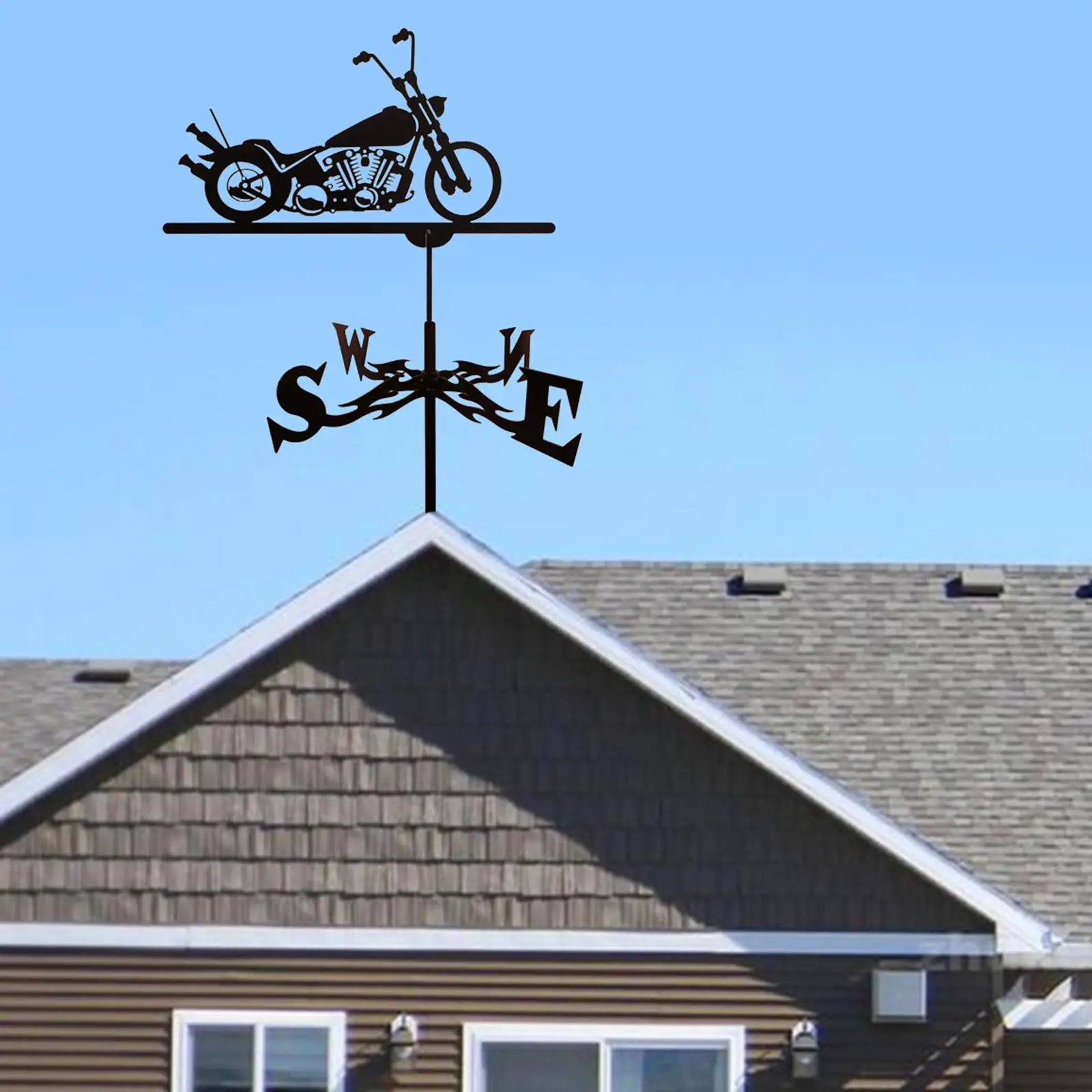 

Stainless Steel Motorcycle Weathervane Weather Vane Outdoor Decor Ornament
