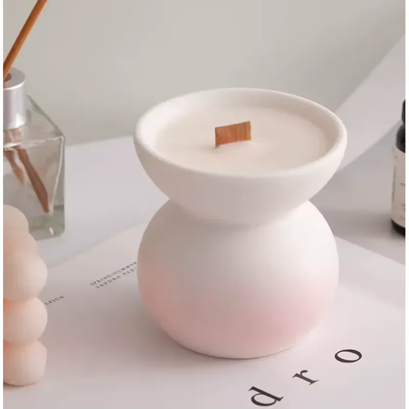 Pink Candle Stand Ceramic Romantic Candlelight Dinner Set Scented Wax Candle Stand