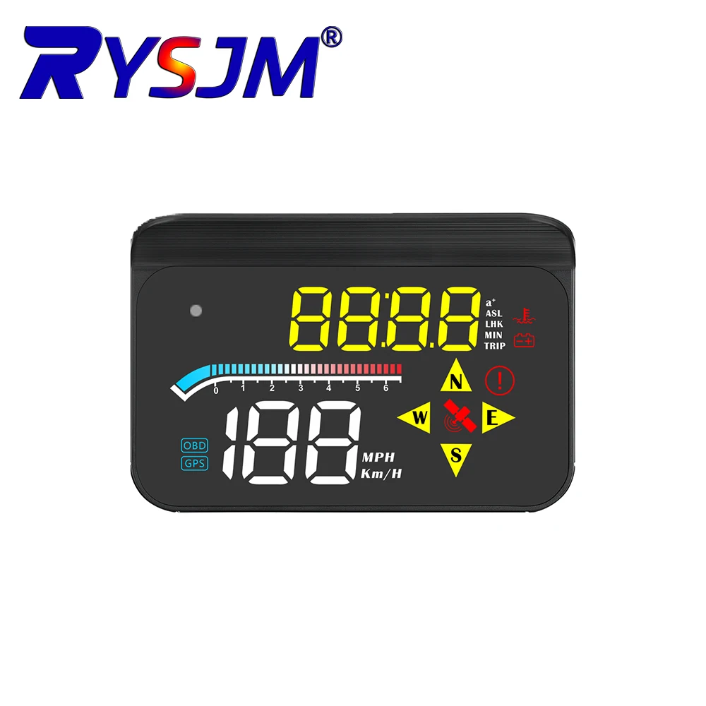 

M17 OBD GPS HUD Проекционный дисплей на лобовое стекло автомобиля: цифровые часы, спидометр (км/ч), тахометр (об/мин), тестер, сигнализация, бортовой компьютер, проектор на лобовое стекло