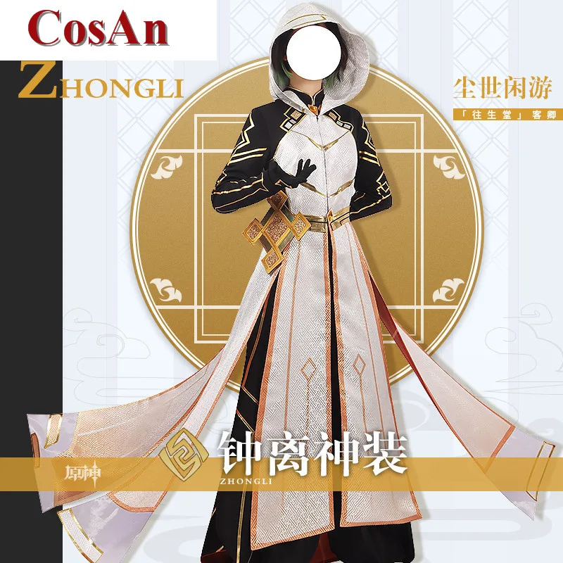 CosAn Hot Game Genshin Impact Zhongli Cosplay Costume Handsome Uniforms Unisex Activity Party Role Play Clothing Custom-Make