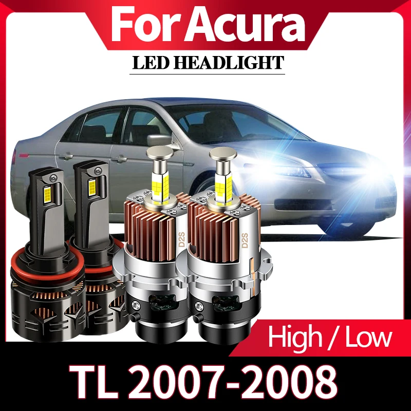 

2PCS D2S H11 Super Bright Canbus LED Headlight Bulbs Replacement Original Xenon HID Bulbs 55W No Error For Acura TL 2007-2008