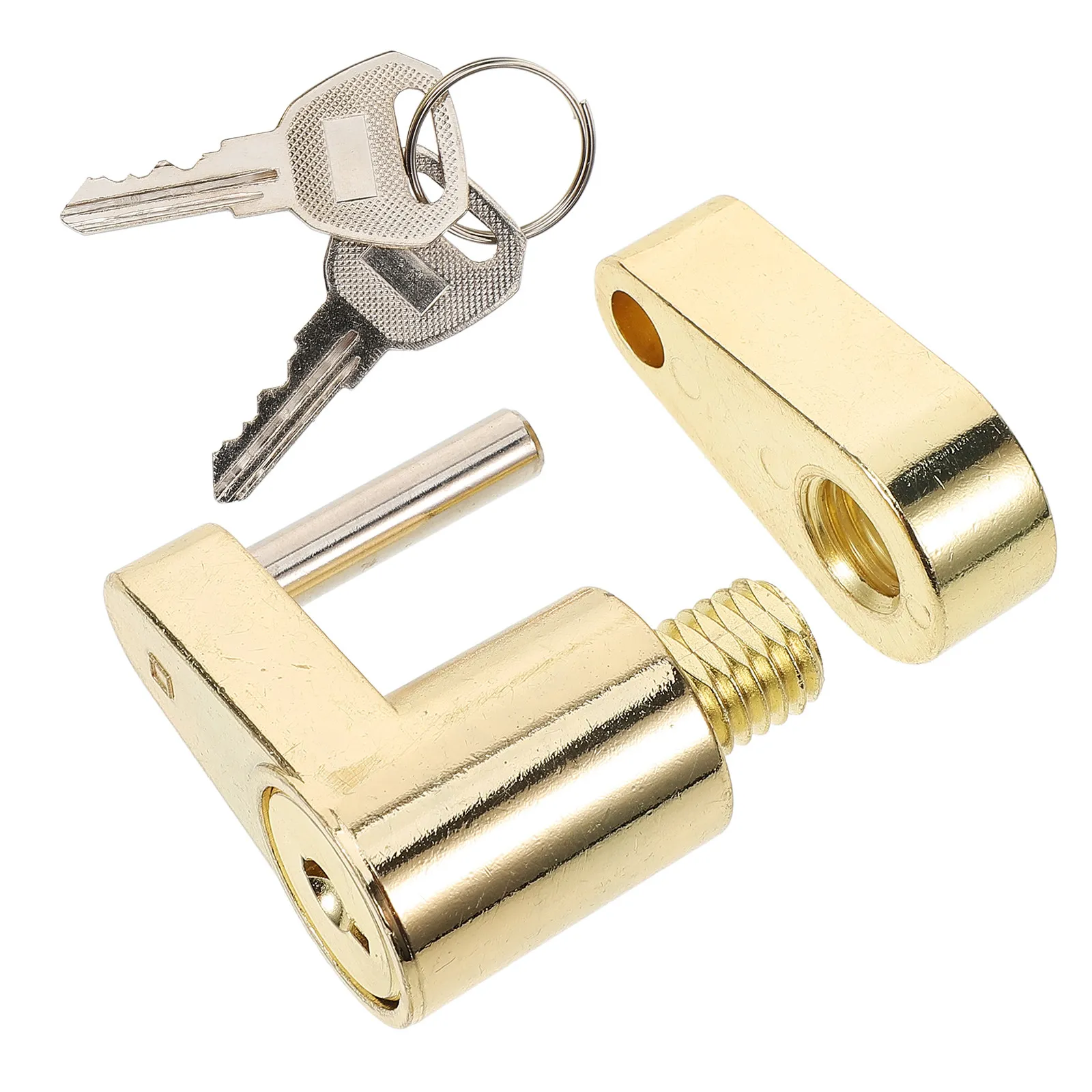 

Trailer Coupler Lock Solid Brass Flat Key Design Security Padlock Hole Anti-Theft Trailer Hitch Lock Tamper Proof