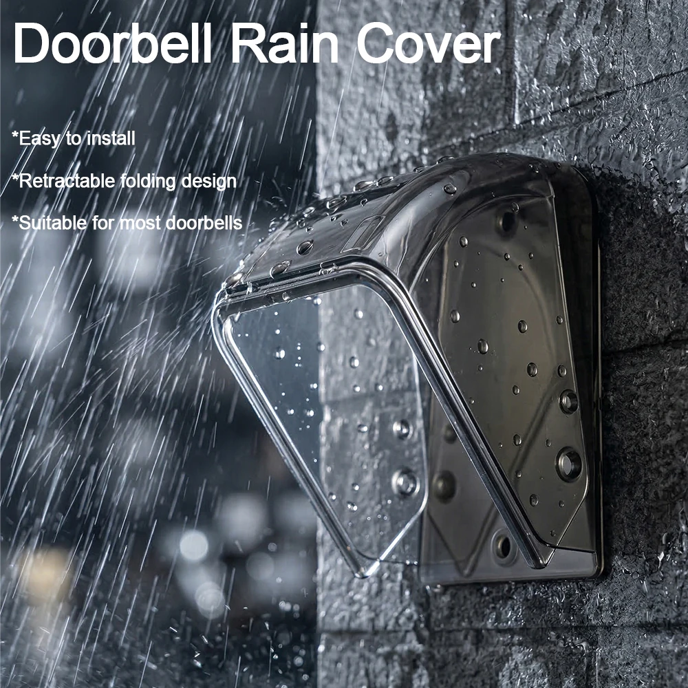 1pc Doorbell Rain Cover  Transparent Waterproof Box Door Bell Rainproof Shell Protector Rain Cover DIY Accessories