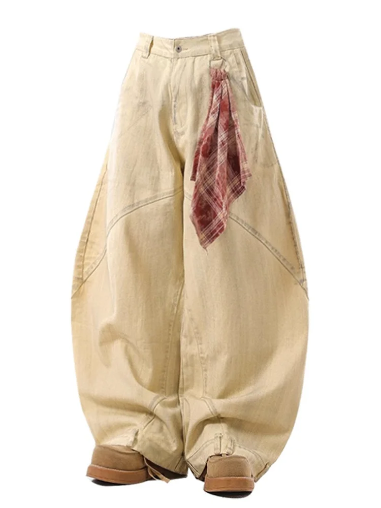 Jean en Denim délavé américain pour femmes, nouveau Design d'été, Silhouette de Sensation, pantalon couteau à jambes larges, pantalon Long droit